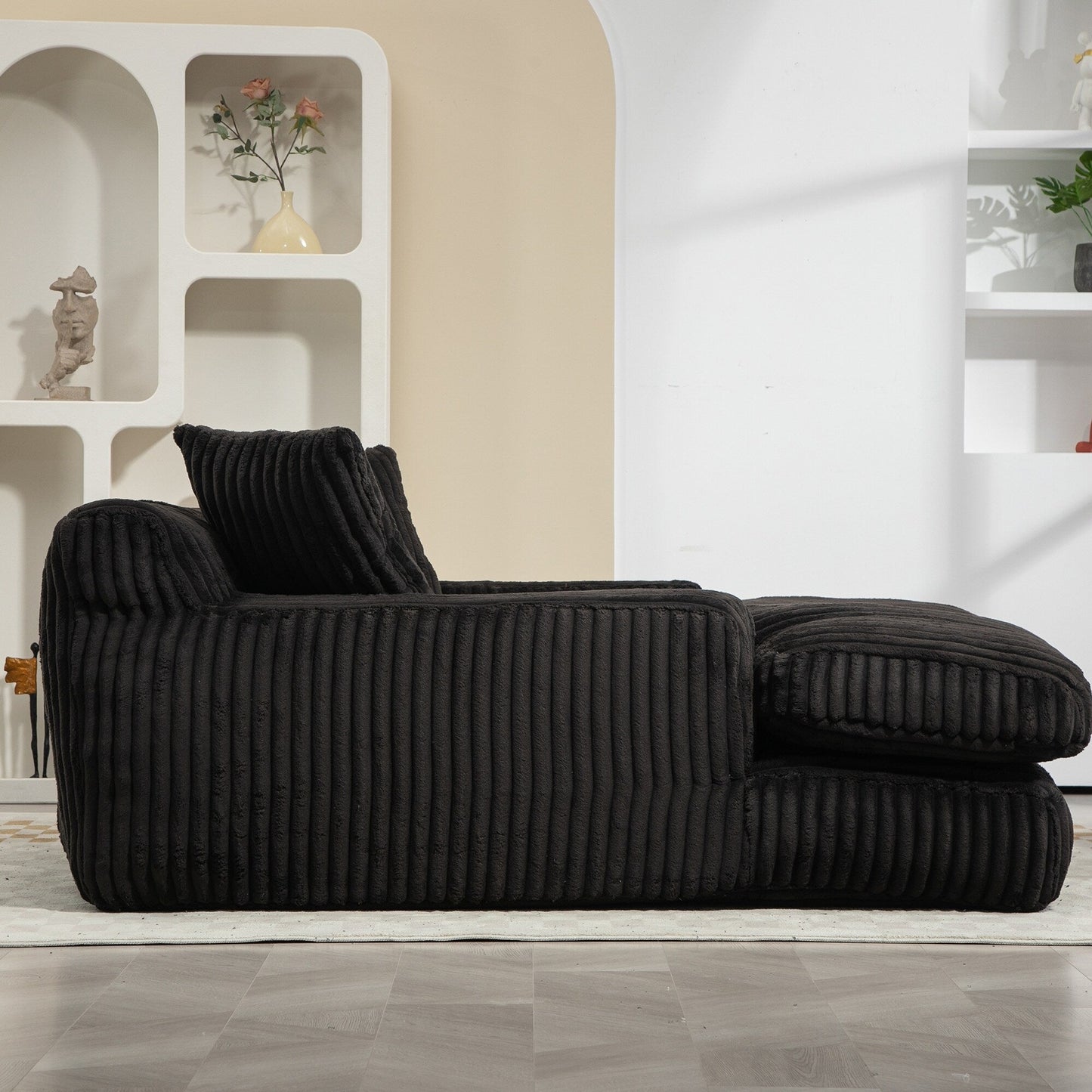 Divano letto in velluto a coste con imbottitura in spugna altamente elastica, divano senza installazione per soggiorno
