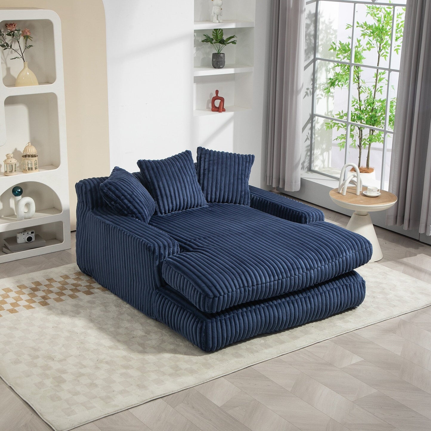 Divano letto in velluto a coste con imbottitura in spugna altamente elastica, divano senza installazione per soggiorno