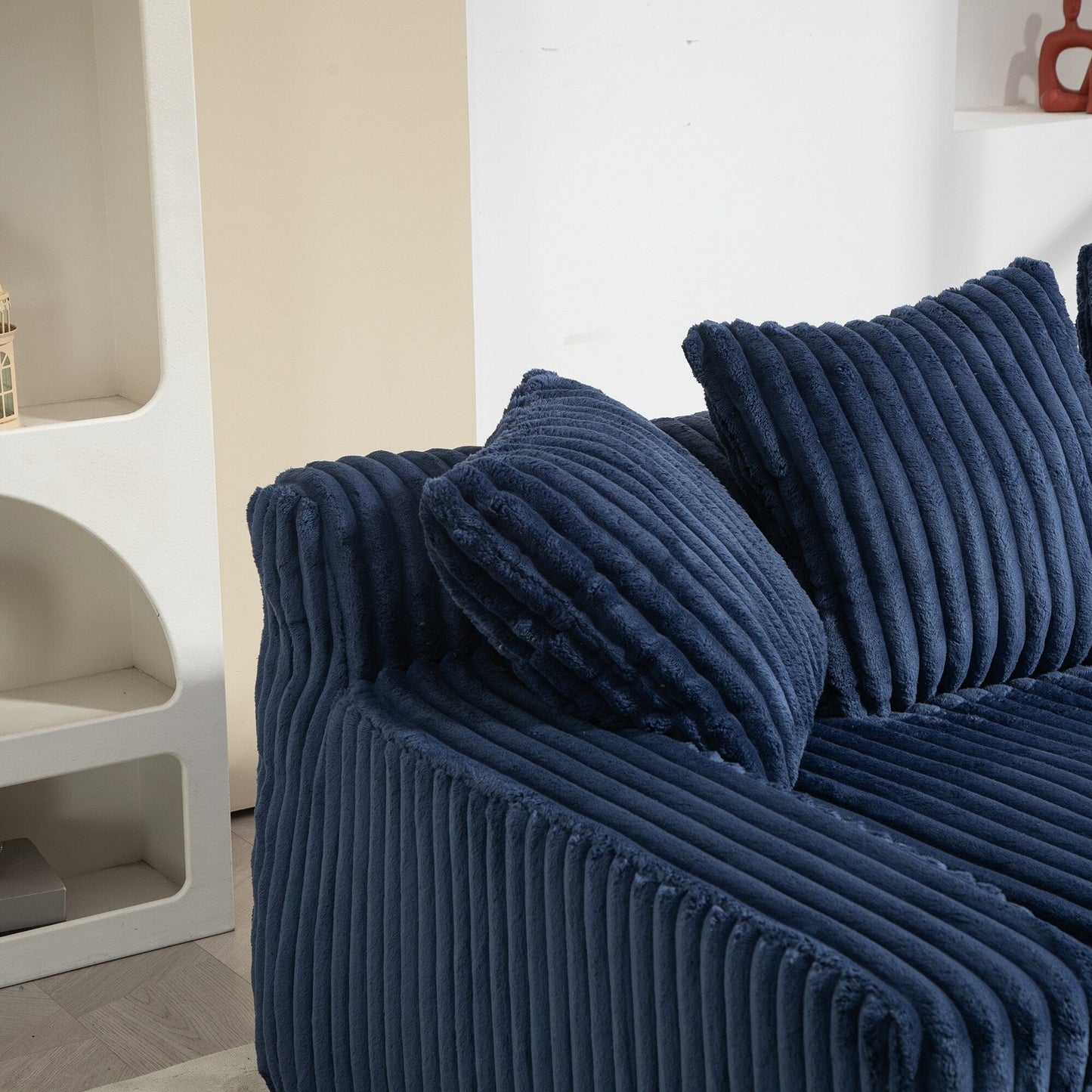 Divano letto in velluto a coste con imbottitura in spugna altamente elastica, divano senza installazione per soggiorno