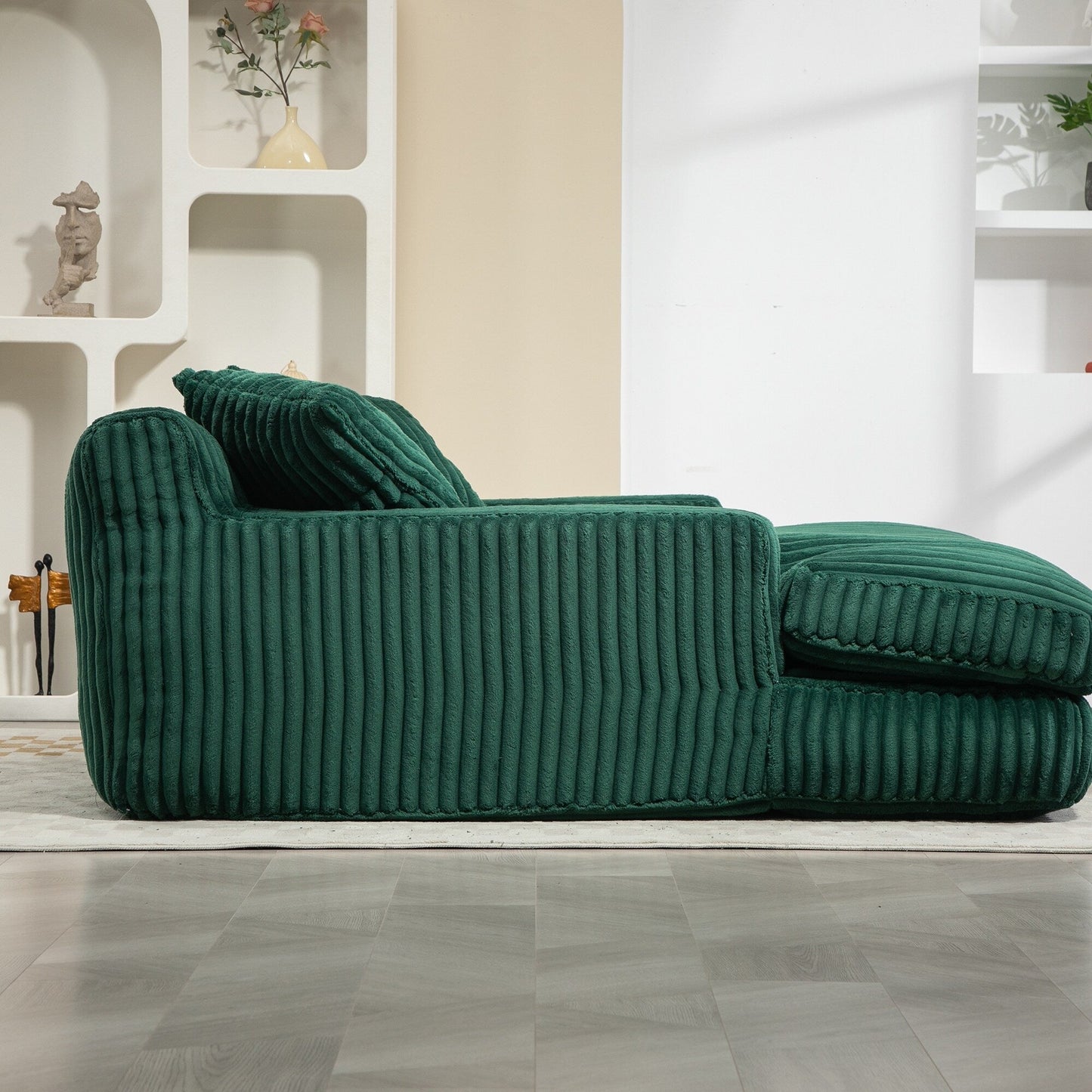 Divano letto in velluto a coste con imbottitura in spugna altamente elastica, divano senza installazione per soggiorno