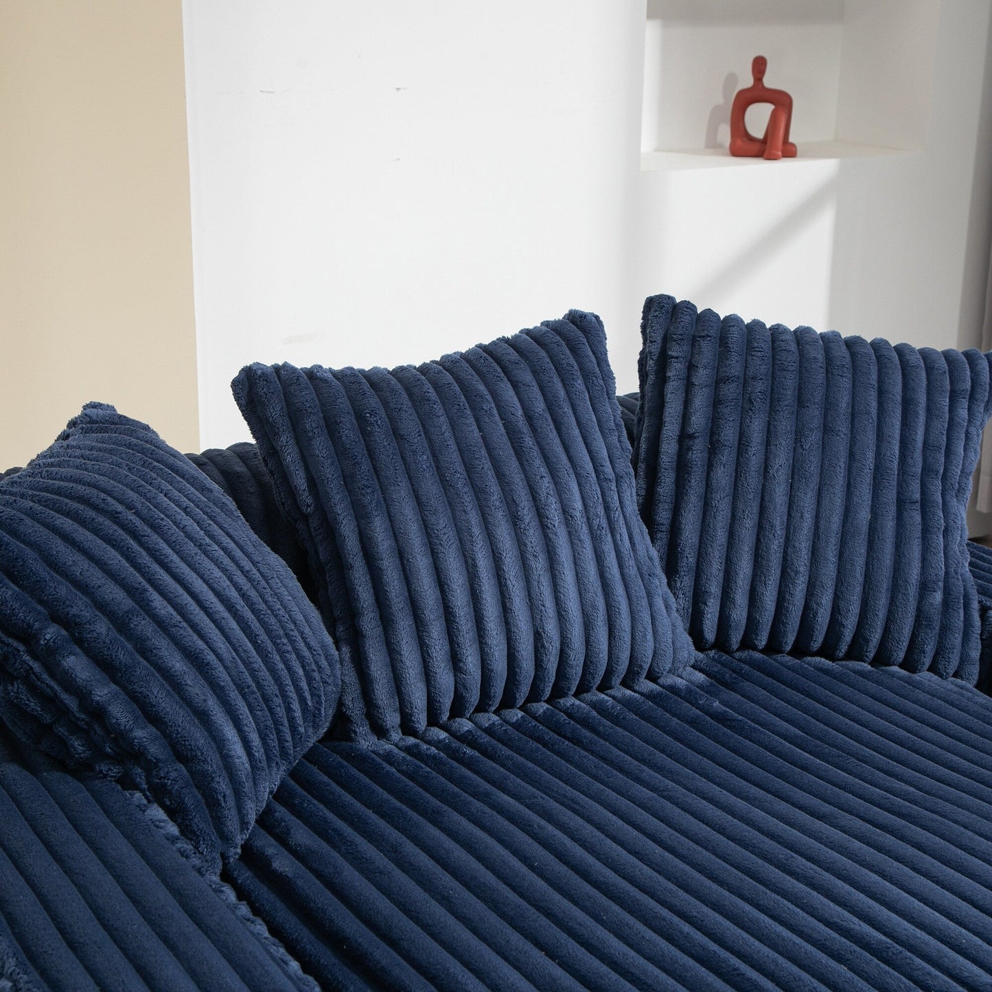 Divano letto in velluto a coste con imbottitura in spugna altamente elastica, divano senza installazione per soggiorno