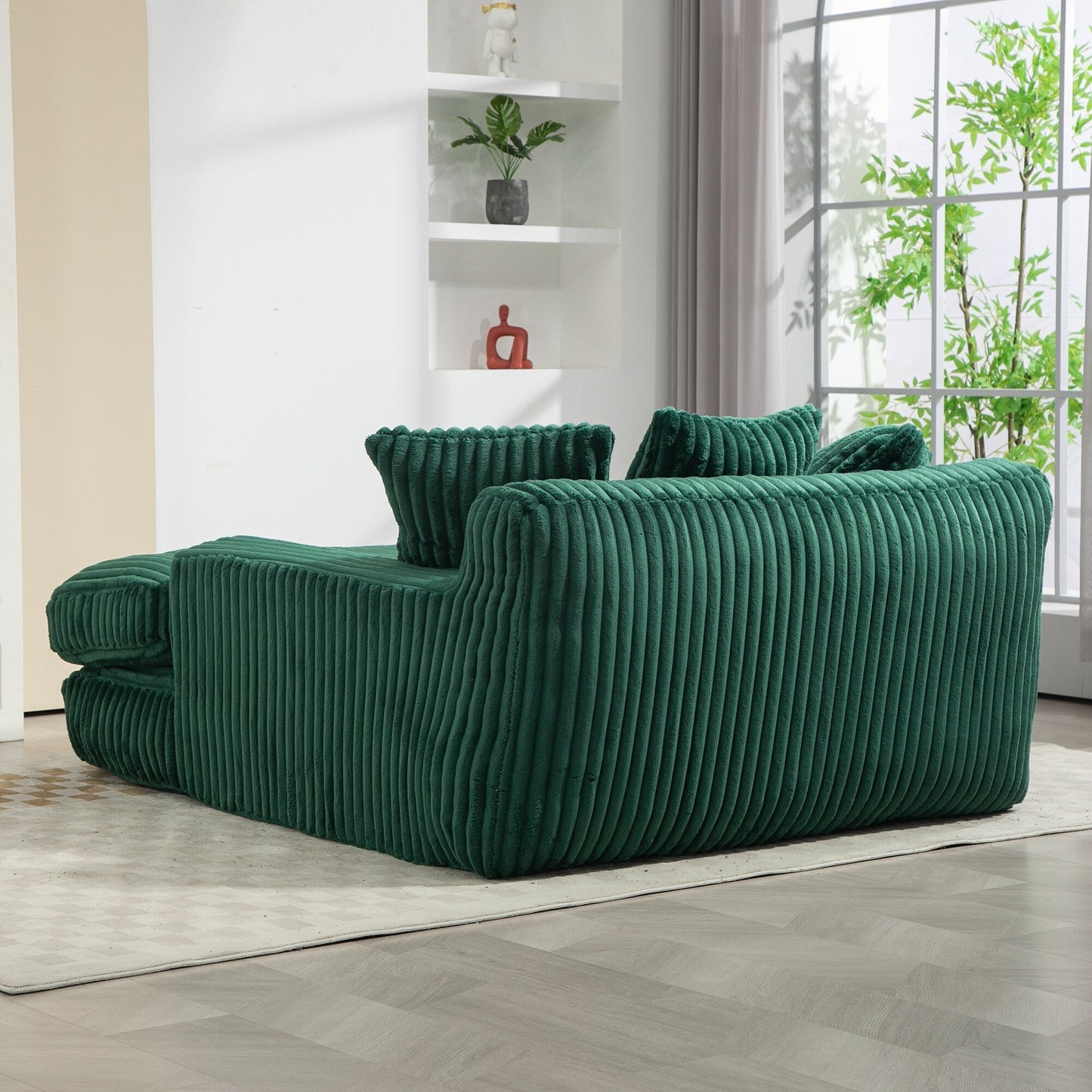 Divano letto in velluto a coste con imbottitura in spugna altamente elastica, divano senza installazione per soggiorno