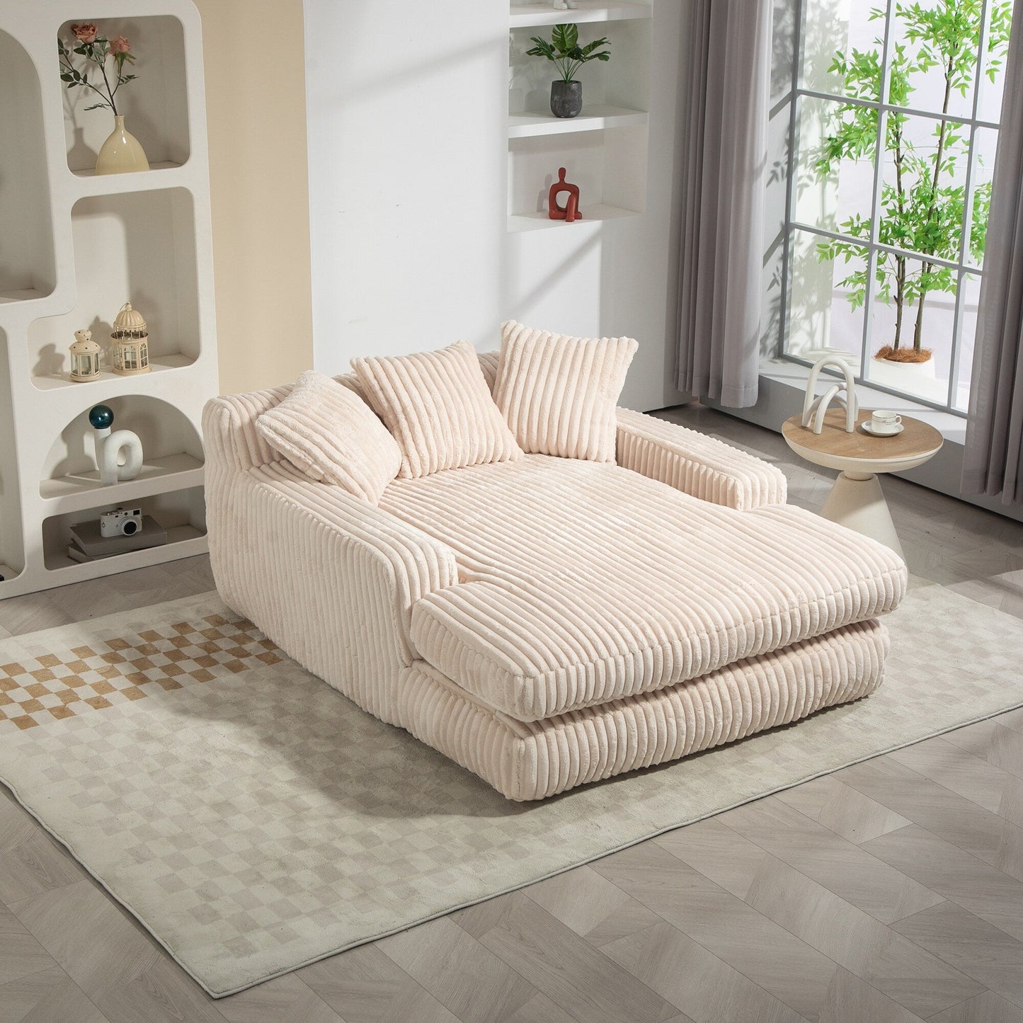 Divano letto in velluto a coste con imbottitura in spugna altamente elastica, divano senza installazione per soggiorno