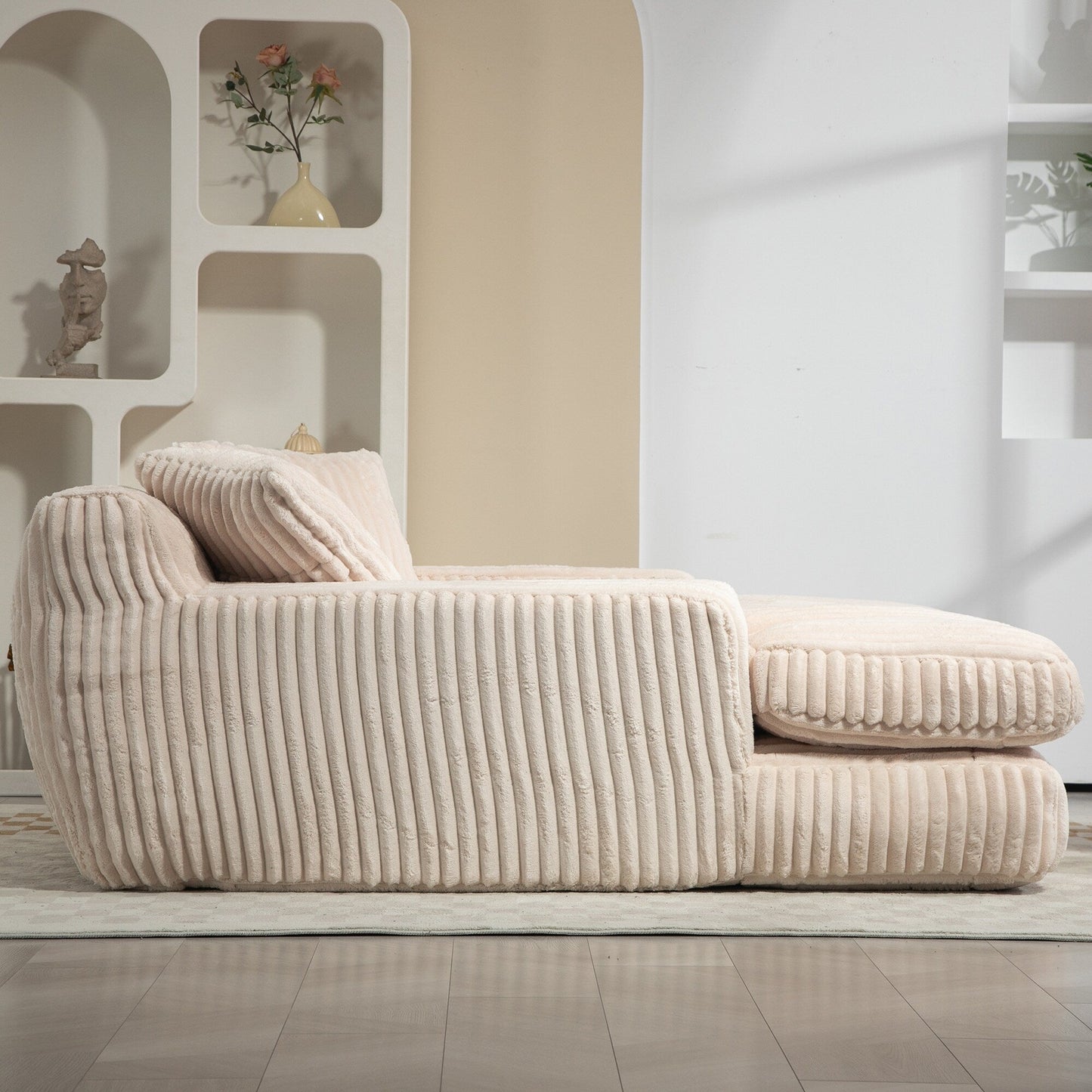 Divano letto in velluto a coste con imbottitura in spugna altamente elastica, divano senza installazione per soggiorno