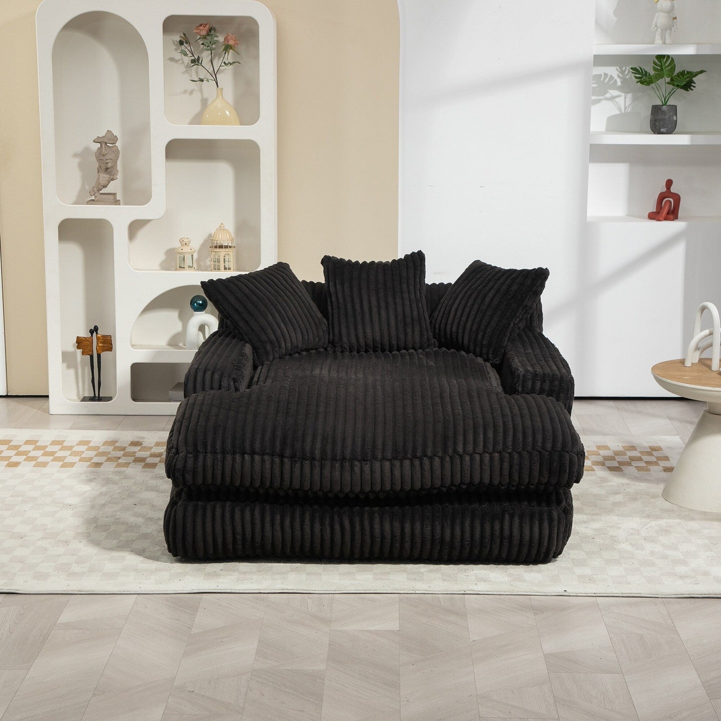 Divano letto in velluto a coste con imbottitura in spugna altamente elastica, divano senza installazione per soggiorno