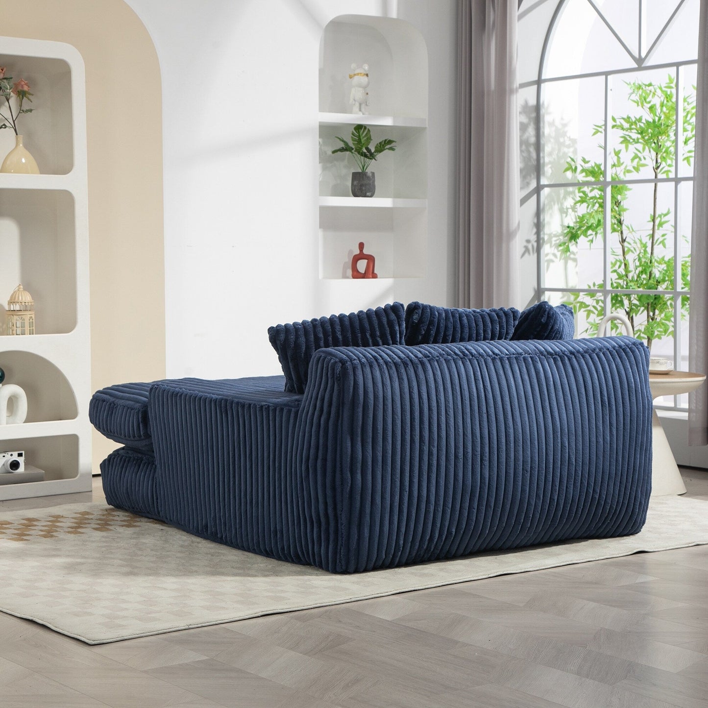 Divano letto in velluto a coste con imbottitura in spugna altamente elastica, divano senza installazione per soggiorno