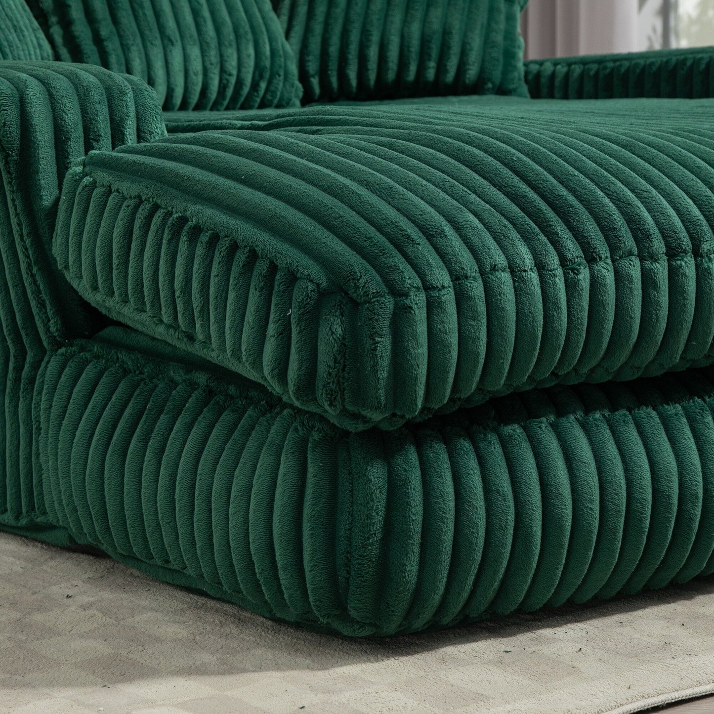 Divano letto in velluto a coste con imbottitura in spugna altamente elastica, divano senza installazione per soggiorno