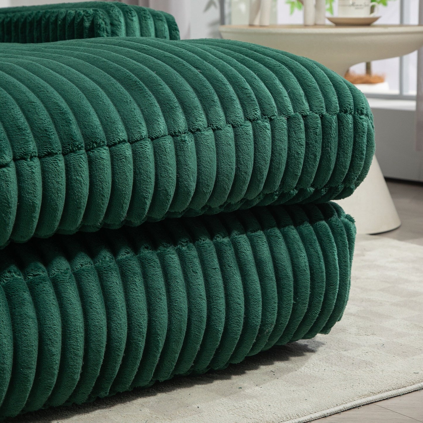 Divano letto in velluto a coste con imbottitura in spugna altamente elastica, divano senza installazione per soggiorno