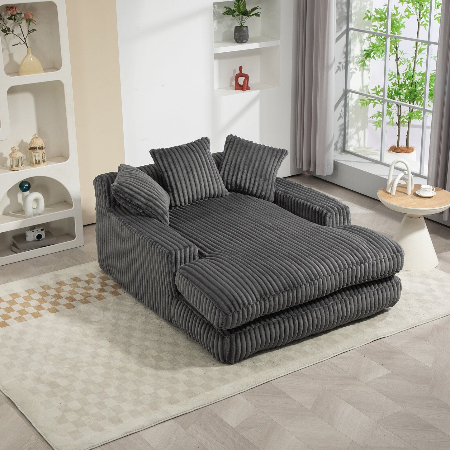 Divano letto in velluto a coste con imbottitura in spugna altamente elastica, divano senza installazione per soggiorno