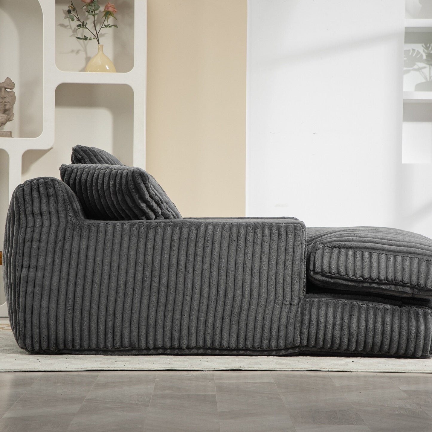 Divano letto in velluto a coste con imbottitura in spugna altamente elastica, divano senza installazione per soggiorno