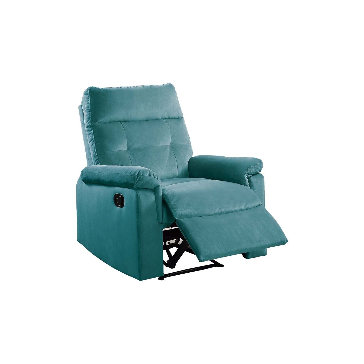 Comoda poltrona reclinabile singola con maniglia manuale e rivestimento in velluto per il massimo relax