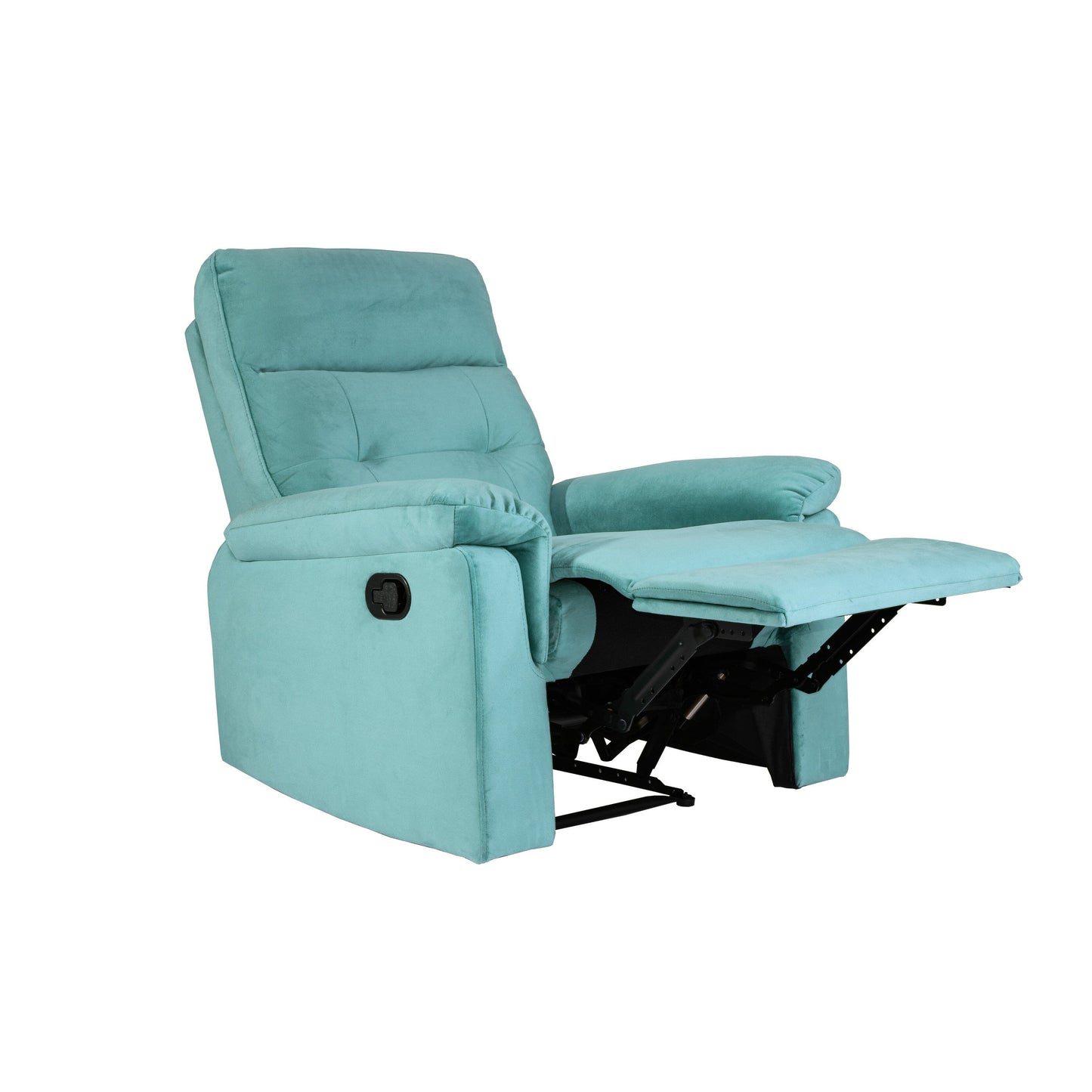 Comoda poltrona reclinabile singola con maniglia manuale e rivestimento in velluto per il massimo relax