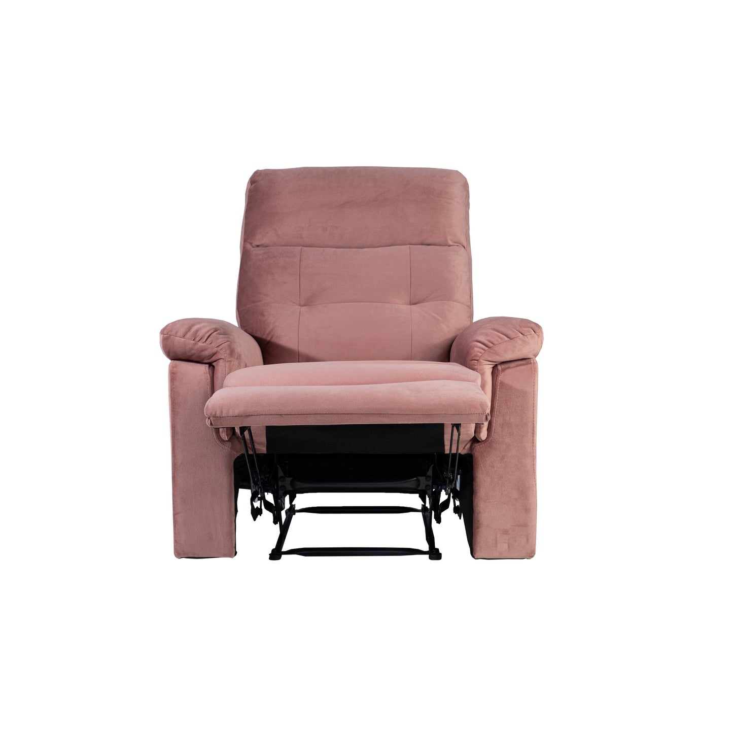 Comoda poltrona reclinabile singola con maniglia manuale e rivestimento in velluto per il massimo relax
