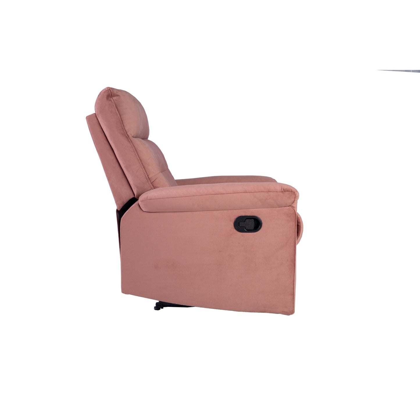 Comoda poltrona reclinabile singola con maniglia manuale e rivestimento in velluto per il massimo relax