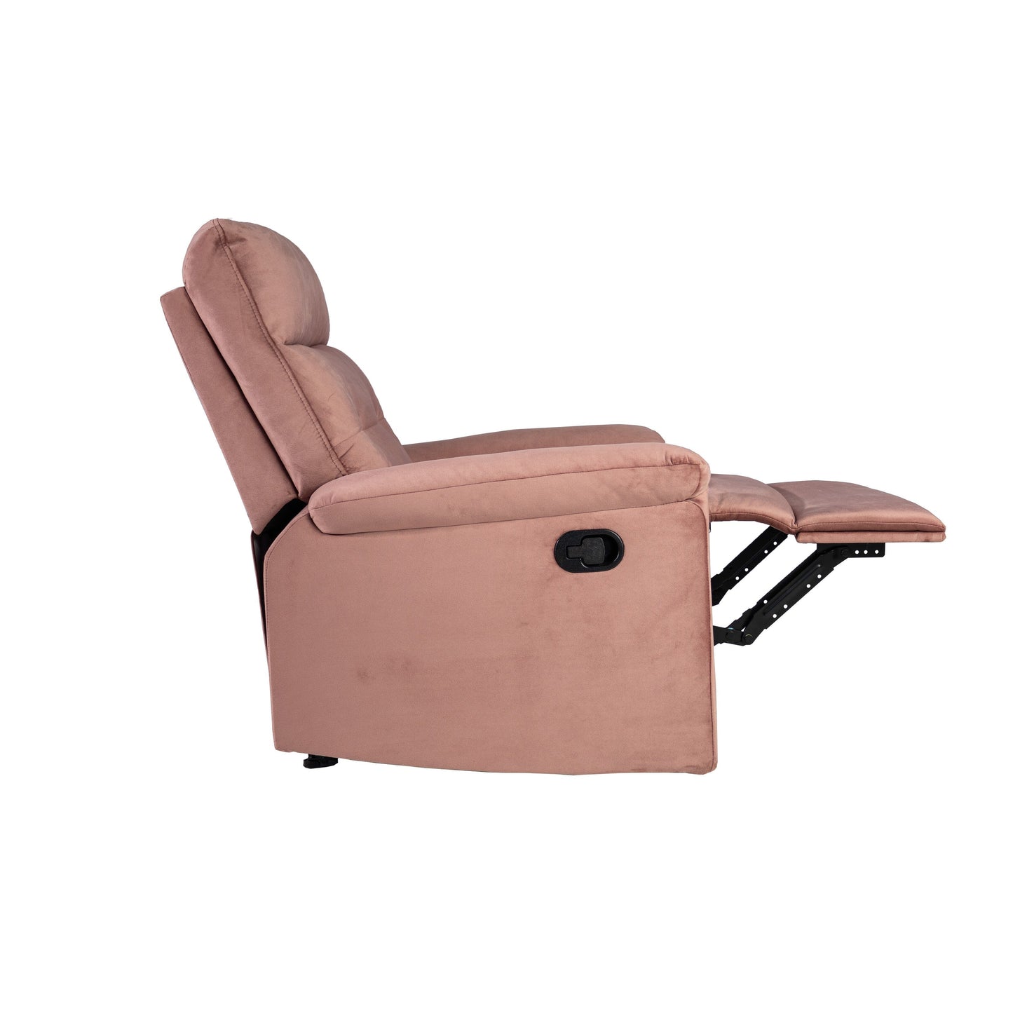Comoda poltrona reclinabile singola con maniglia manuale e rivestimento in velluto per il massimo relax