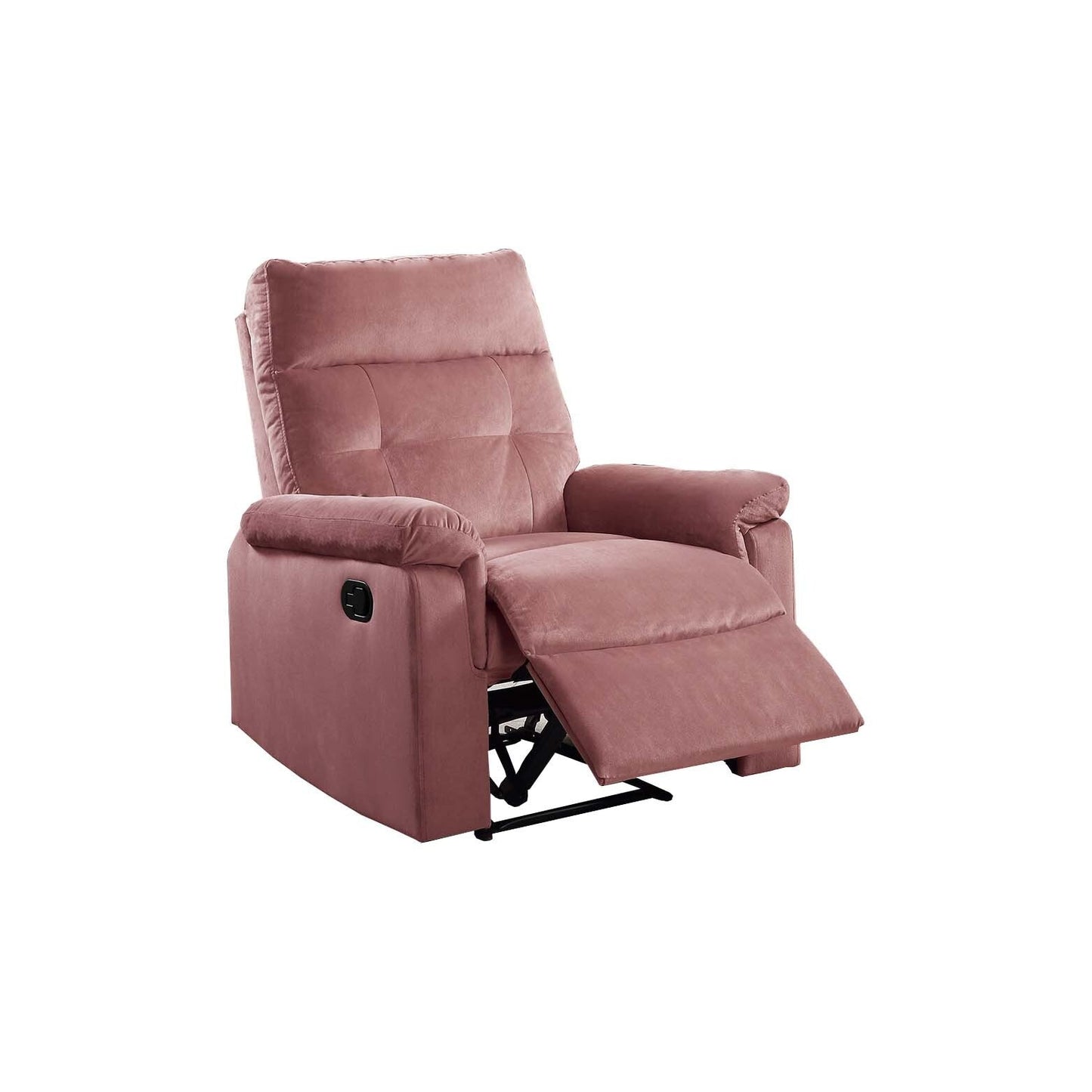 Comoda poltrona reclinabile singola con maniglia manuale e rivestimento in velluto per il massimo relax