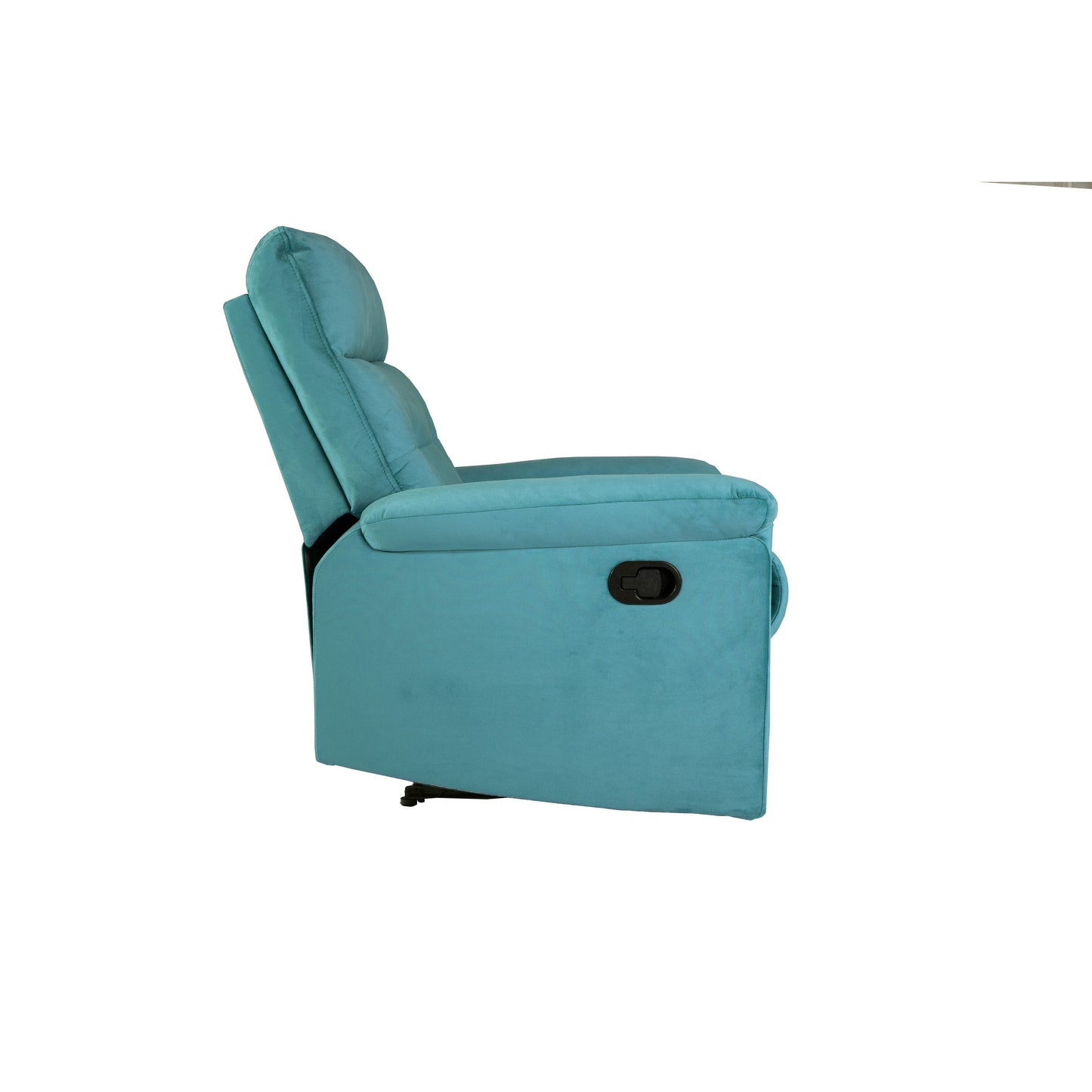 Comoda poltrona reclinabile singola con maniglia manuale e rivestimento in velluto per il massimo relax