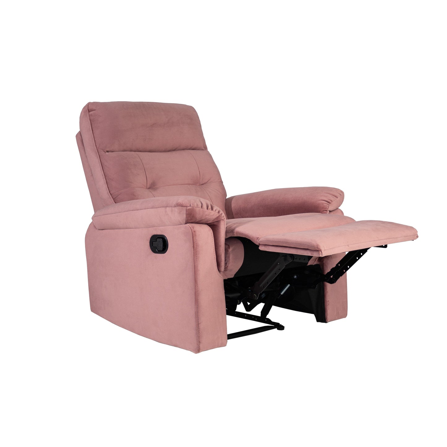 Comoda poltrona reclinabile singola con maniglia manuale e rivestimento in velluto per il massimo relax