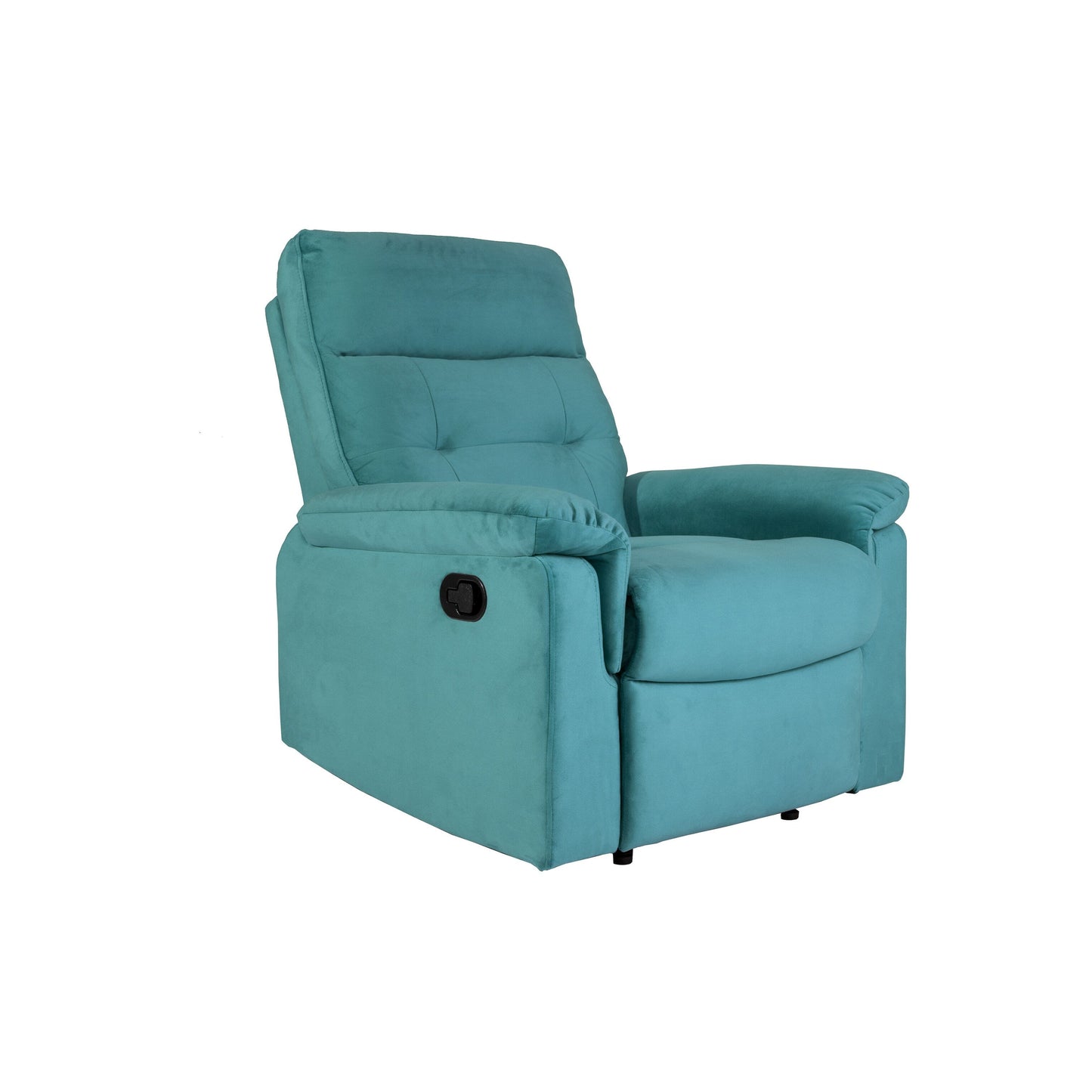 Comoda poltrona reclinabile singola con maniglia manuale e rivestimento in velluto per il massimo relax
