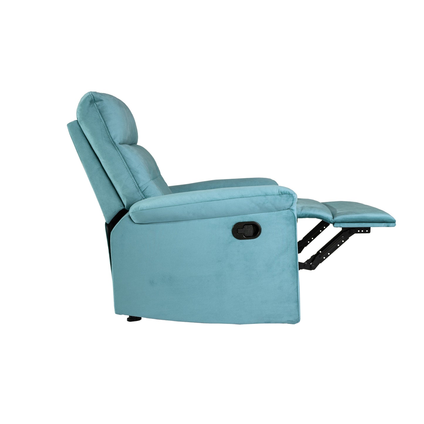 Comoda poltrona reclinabile singola con maniglia manuale e rivestimento in velluto per il massimo relax