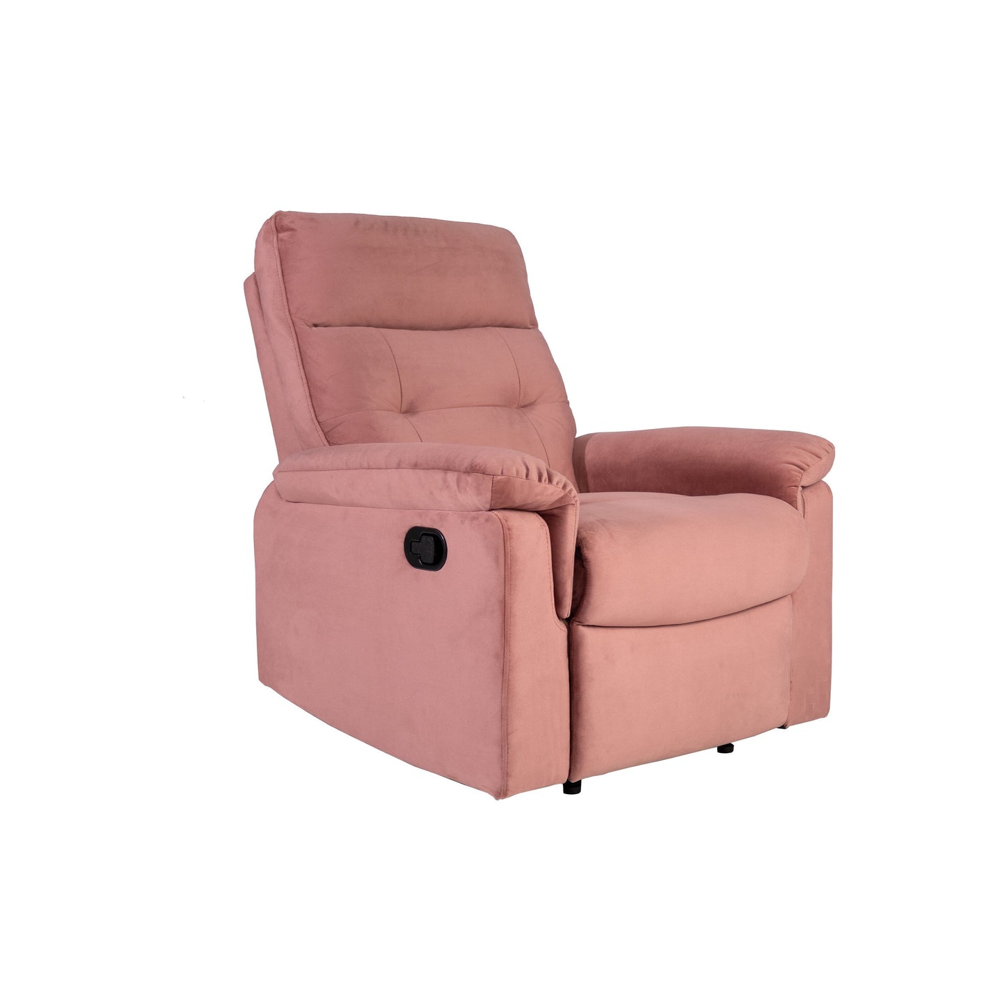 Comoda poltrona reclinabile singola con maniglia manuale e rivestimento in velluto per il massimo relax