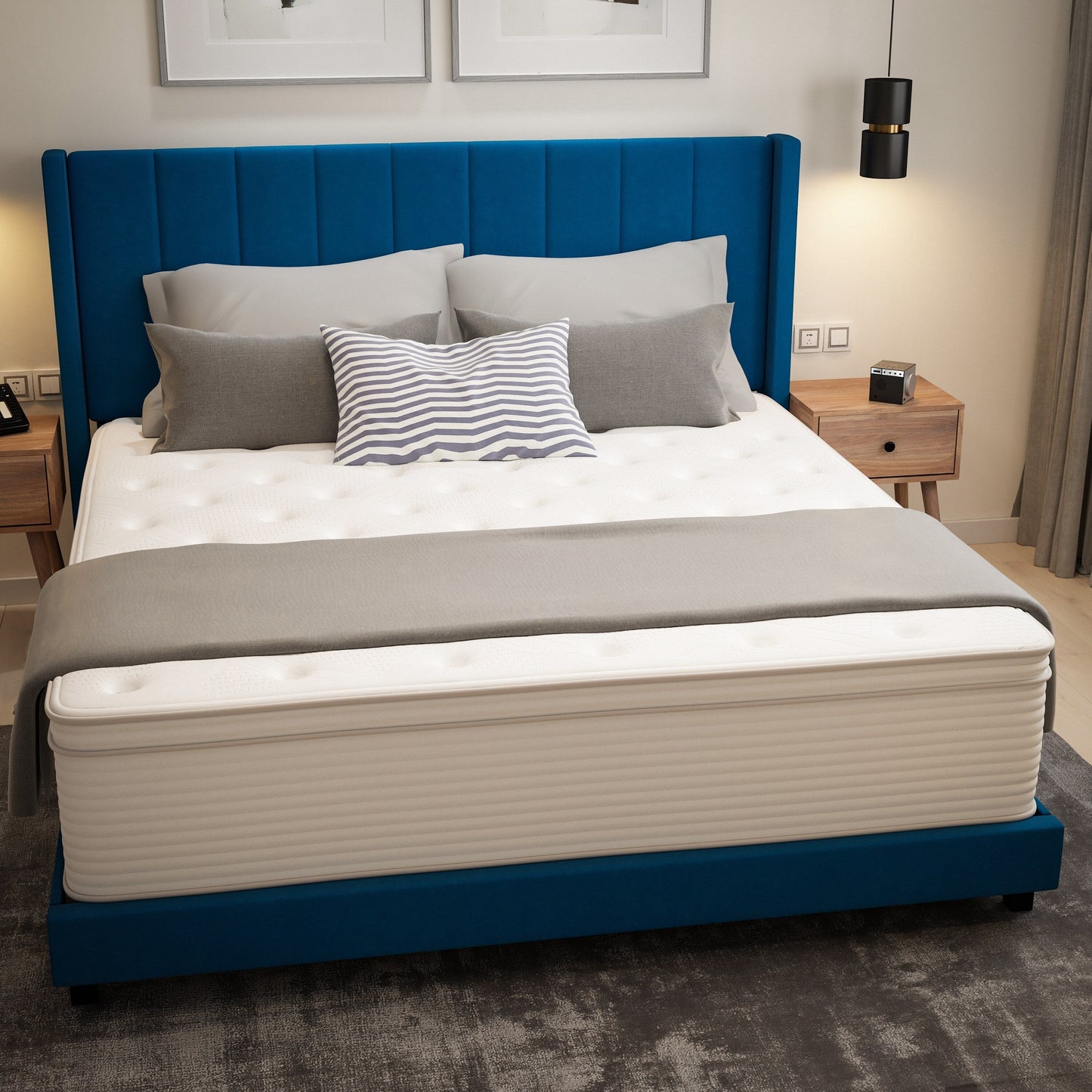 Materasso ibrido commerciale in memory foam e molle insacchettate in una scatola