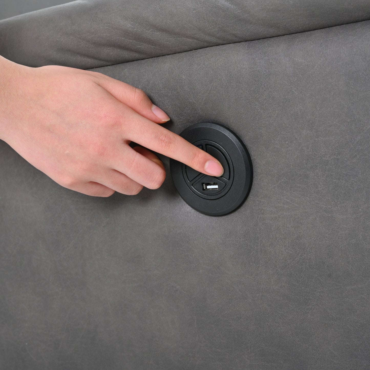 Poltrona reclinabile elettrica compatta con porta USB, controllo laterale e schienale comodo per piccoli spazi