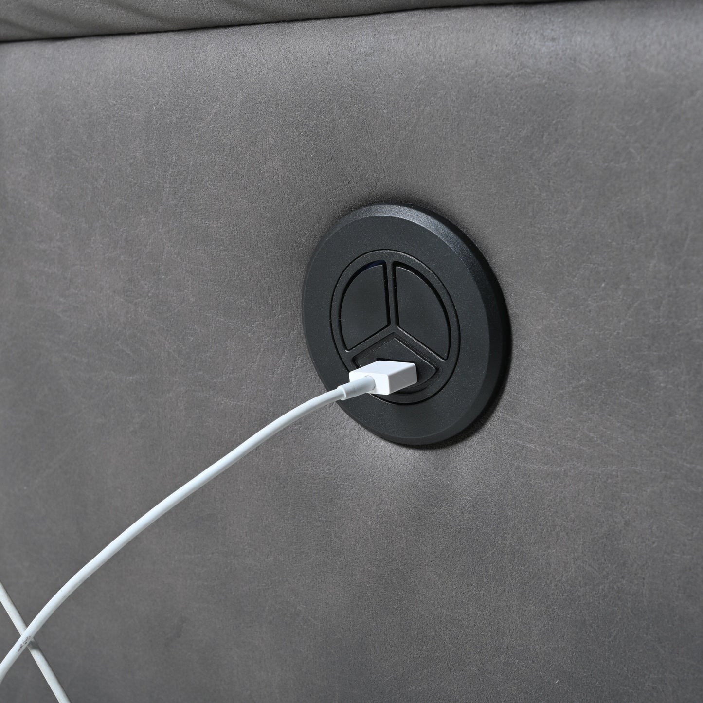 Poltrona reclinabile elettrica compatta con porta USB, controllo laterale e schienale comodo per piccoli spazi
