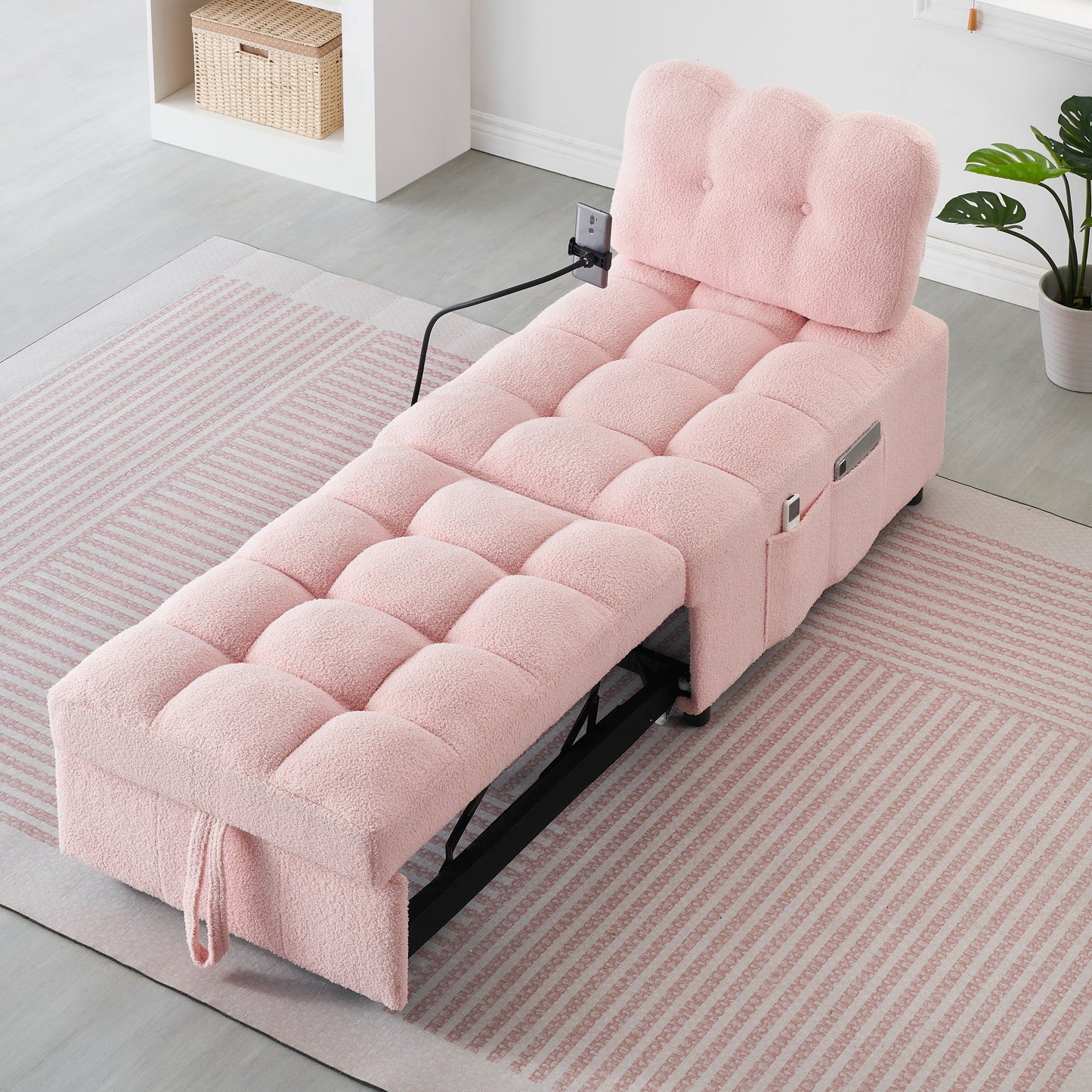 Divano compatto in tessuto Teddy - Divano letto convertibile da 40,20 pollici per piccoli spazi in soggiorno o in ufficio
