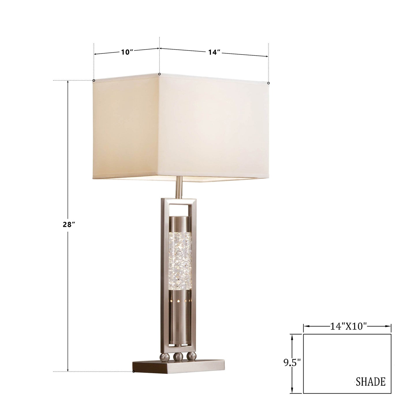 Lampada da tavolo con paralume rettangolare Conover