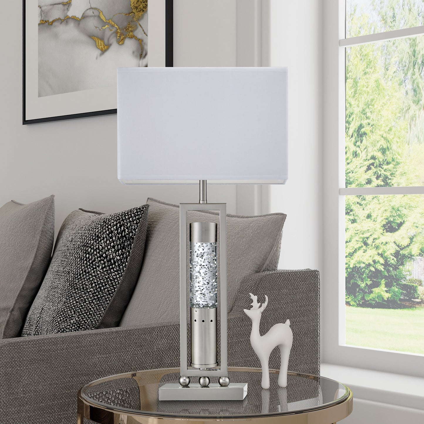 Lampada da tavolo con paralume rettangolare Conover