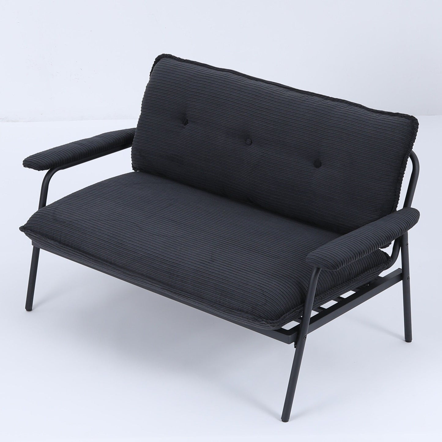 Divano moderno a 2 posti da 53 pollici, design compatto, struttura in metallo, misto poliestere, per appartamenti