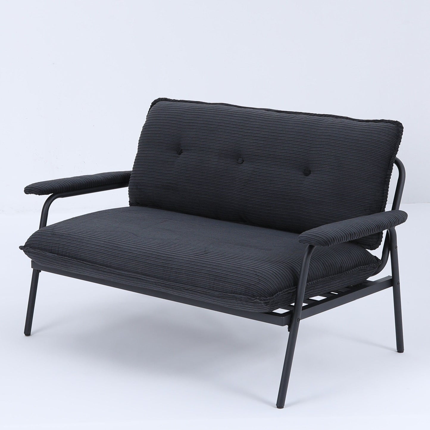 Divano moderno a 2 posti da 53 pollici, design compatto, struttura in metallo, misto poliestere, per appartamenti