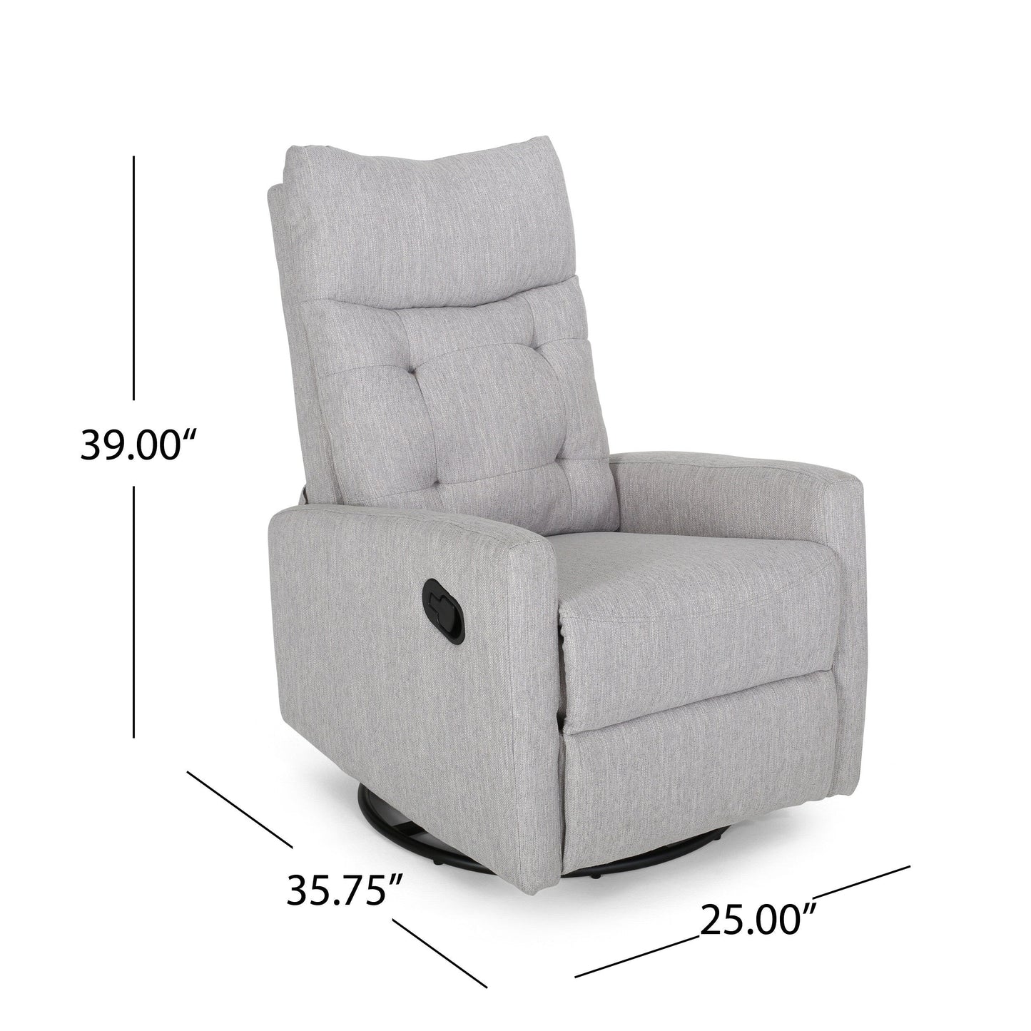 Poltrona reclinabile girevole con schienale push-back contemporanea