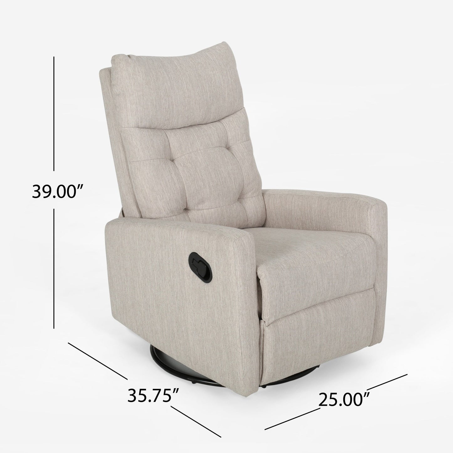 Poltrona reclinabile girevole con schienale push-back contemporanea