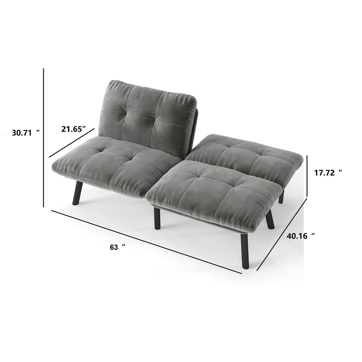 Divano letto moderno pieghevole convertibile