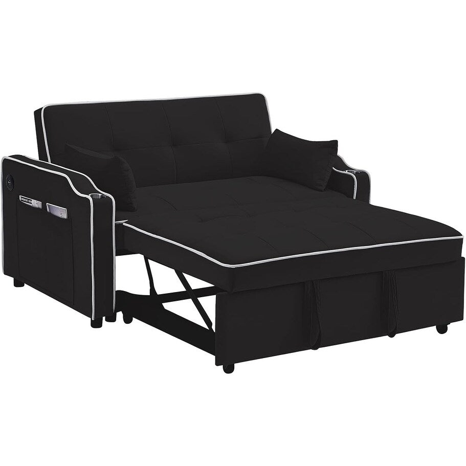 Divano letto trasformabile, divano letto estraibile multifunzionale 3 in 1 in velluto