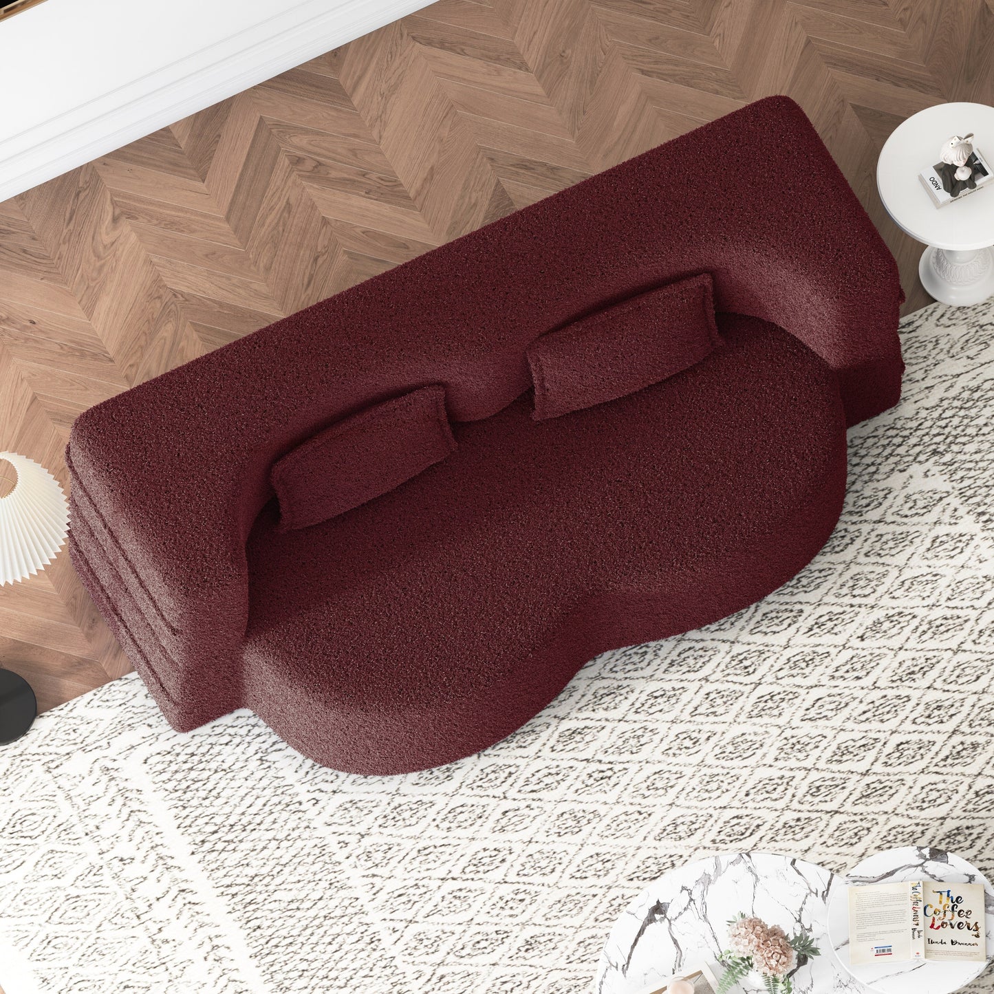 Divano letto trasformabile imbottito in schiuma e tessuto Teddy