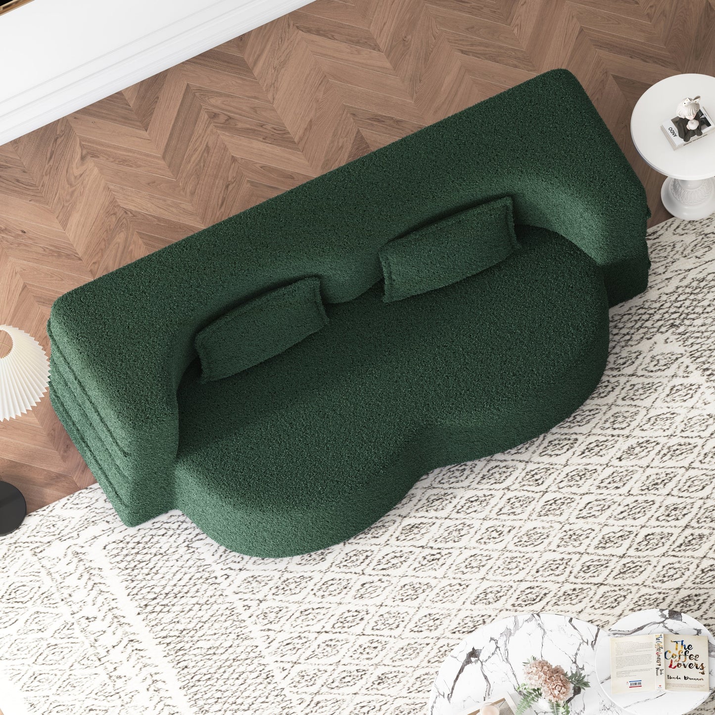 Divano letto trasformabile imbottito in schiuma e tessuto Teddy