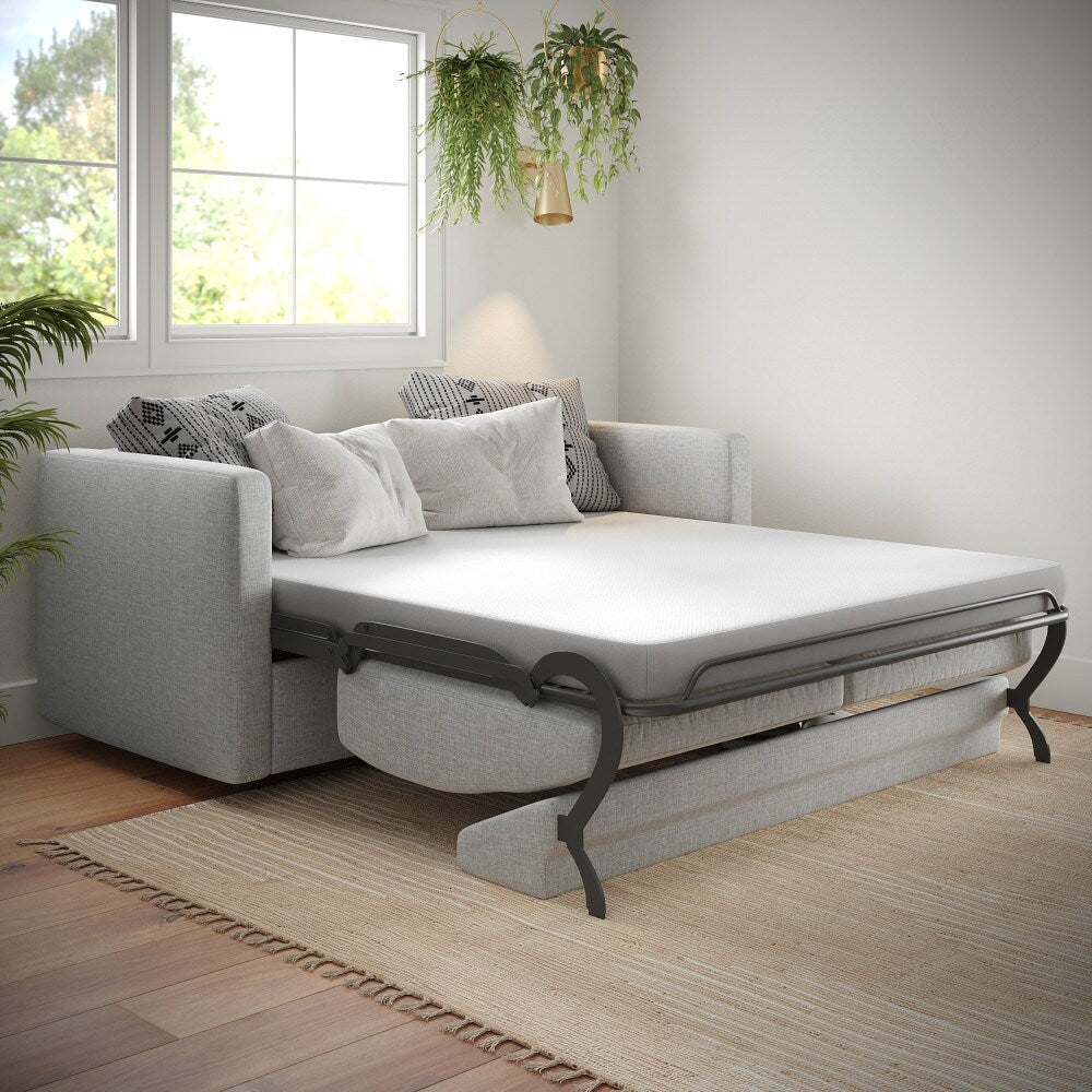 Materasso in memory foam rinfrescante in una scatola per divano letto o dormitorio