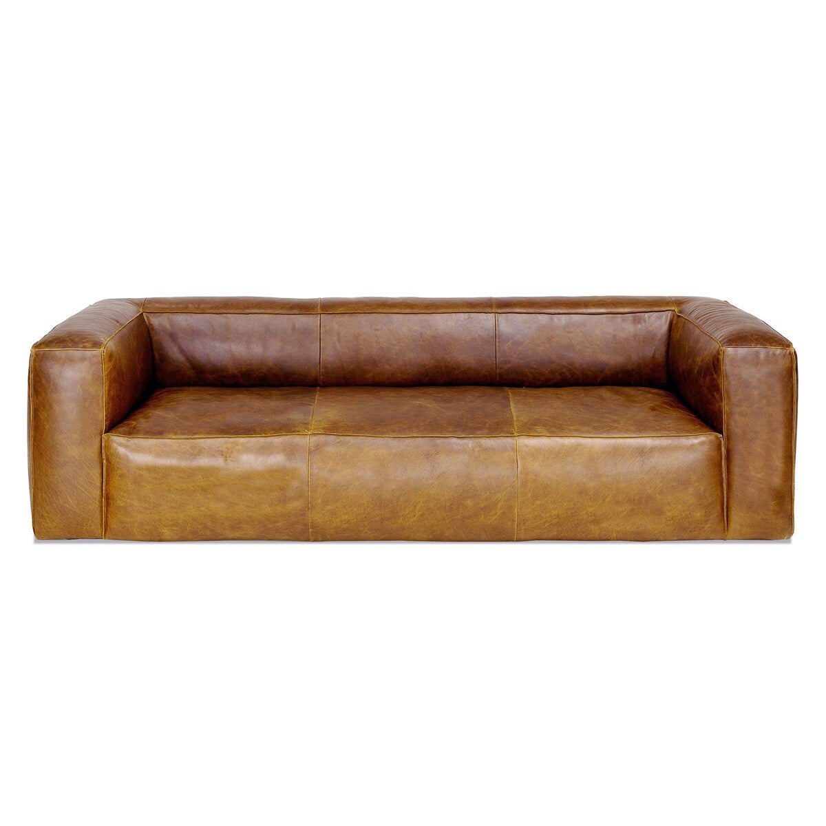 Divano in pelle marrone Cooper