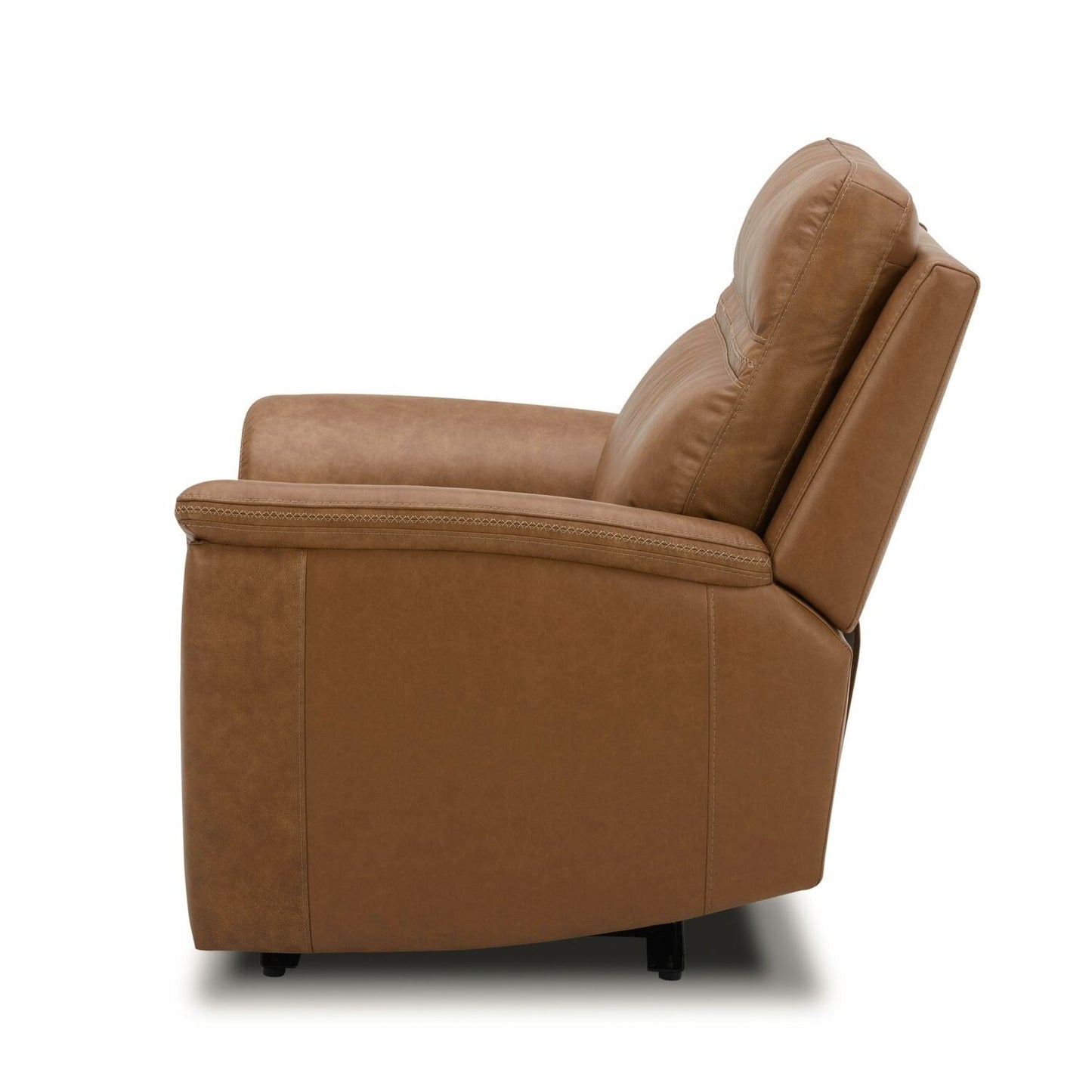 Poltrona reclinabile elettrica in pelle Cooper - Cammello