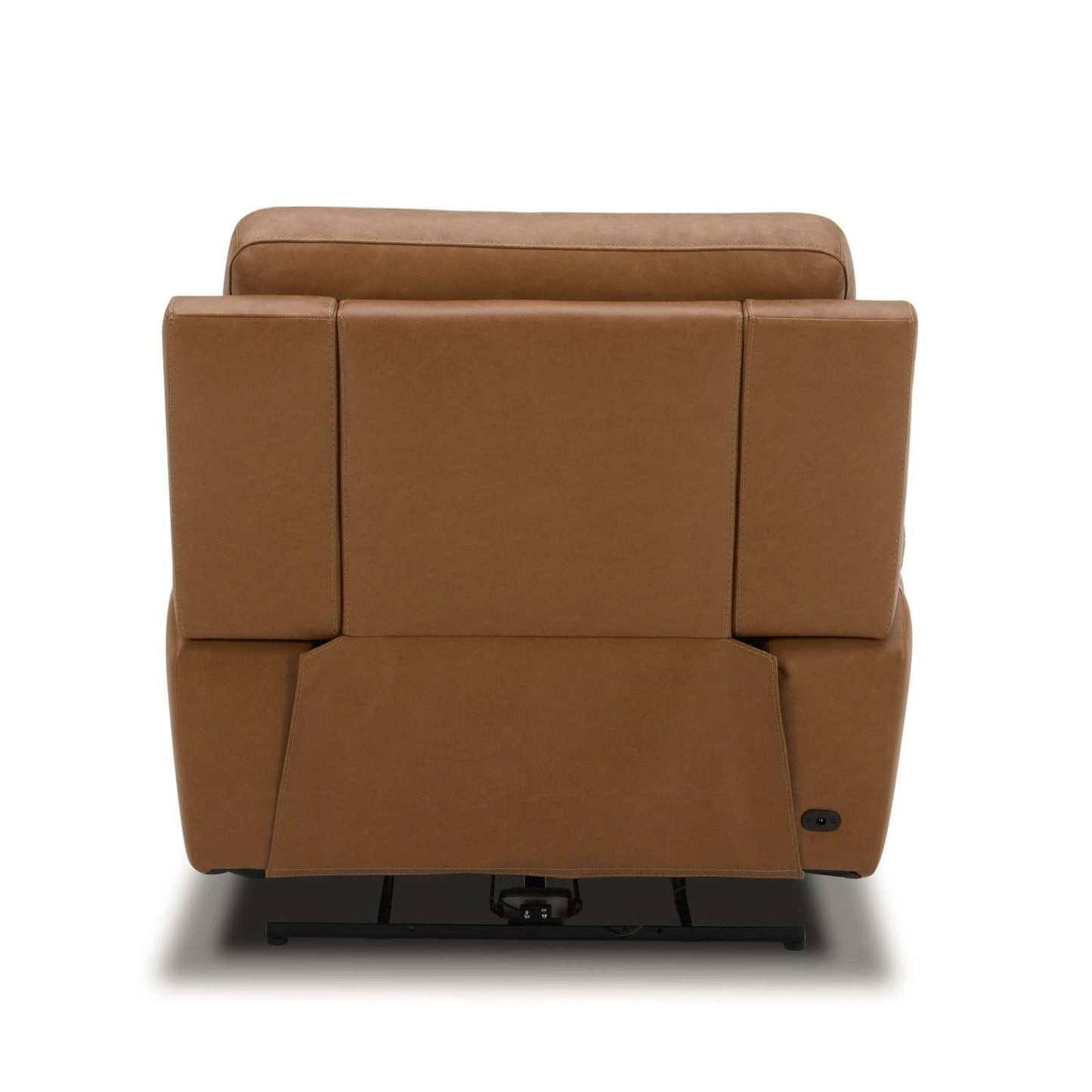 Poltrona reclinabile elettrica in pelle Cooper - Cammello