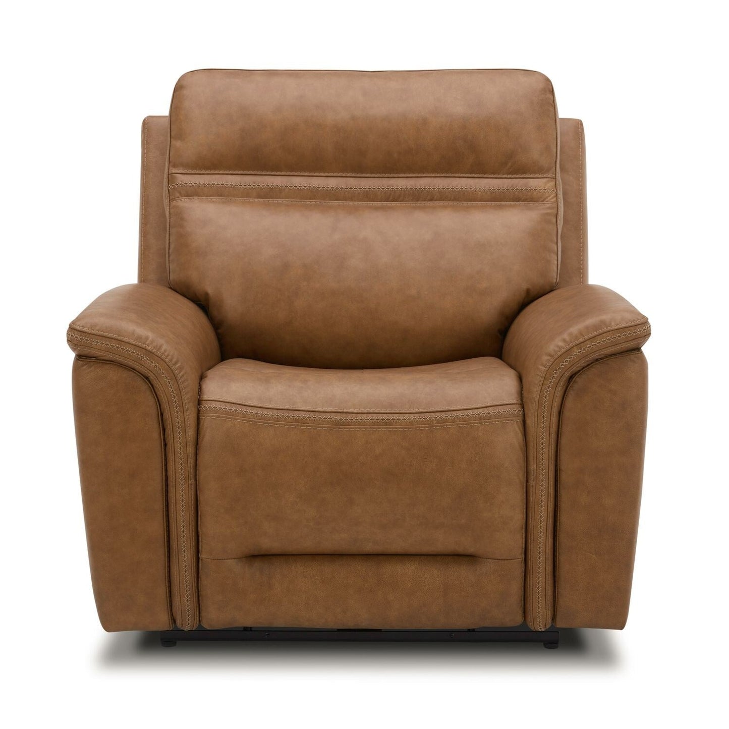 Poltrona reclinabile elettrica in pelle Cooper - Cammello