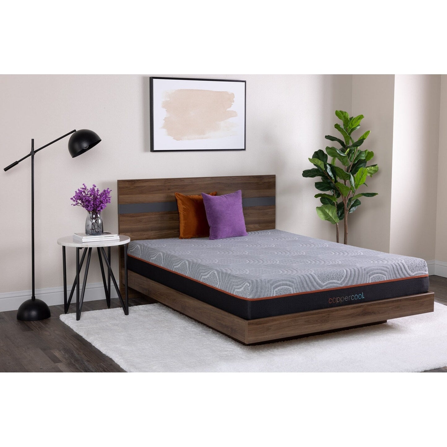 Materasso ibrido Copper Cool Select King da 10 pollici, grigio carbone, gel rinfrescante + molle