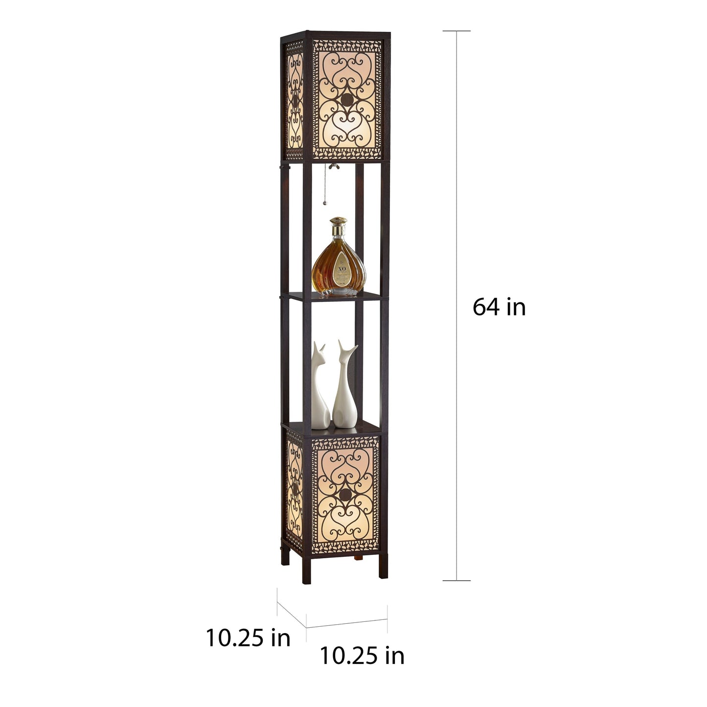 Lampada da terra Copper Grove Arans Infinity Heart Shelf da 64 pollici Espresso