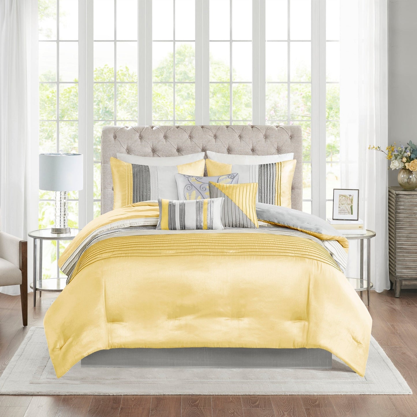 Set copripiumino Copper Grove Kiston Yellow da 7 pezzi