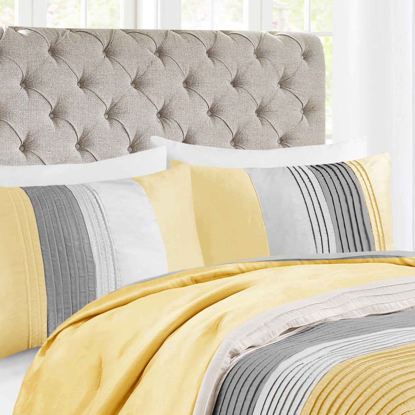 Set copripiumino Copper Grove Kiston Yellow da 7 pezzi
