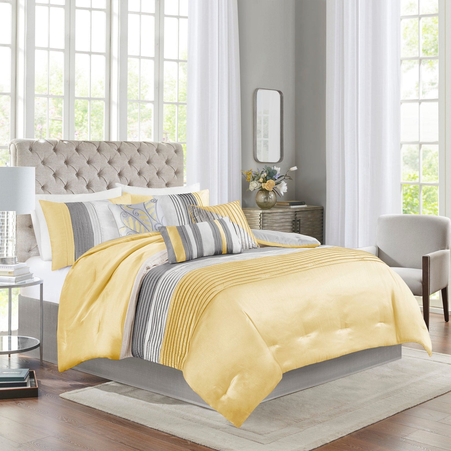 Set copripiumino Copper Grove Kiston Yellow da 7 pezzi