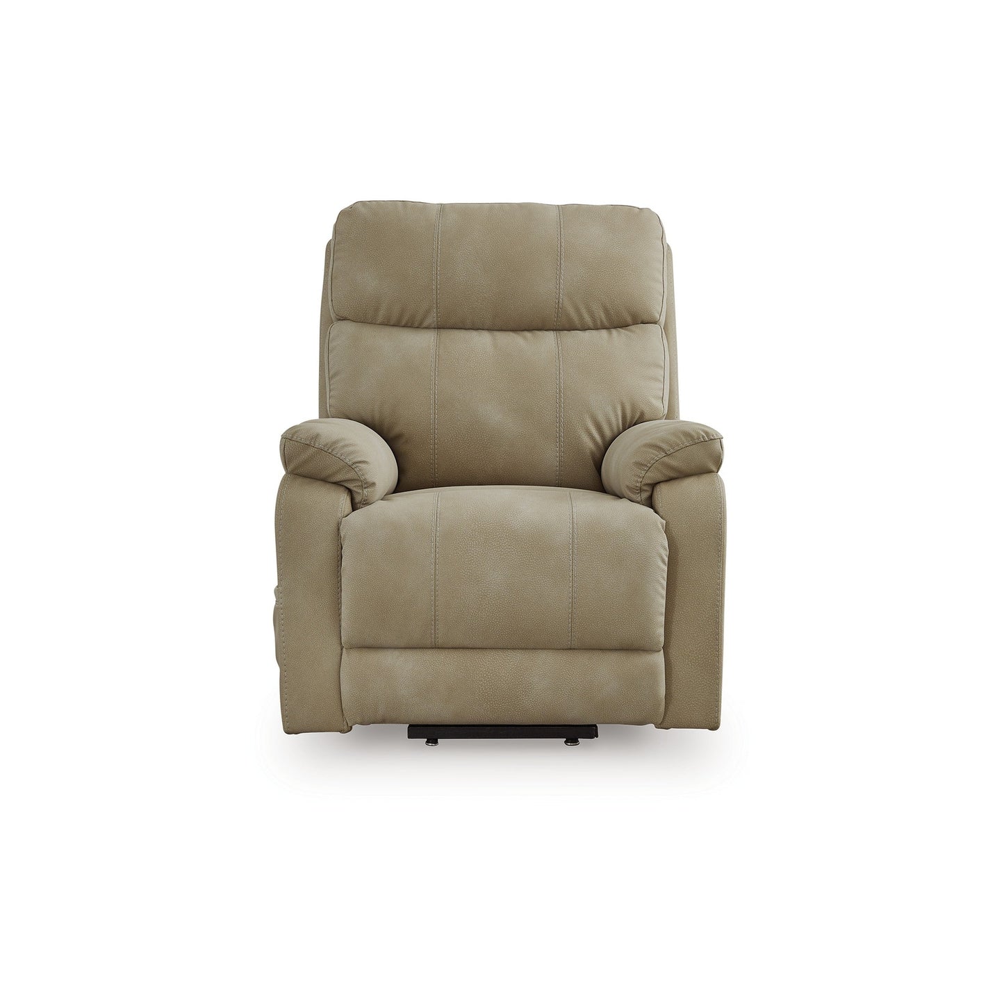 Poltrona reclinabile elettrica Corbin, similpelle color sabbia, braccioli con cuscino